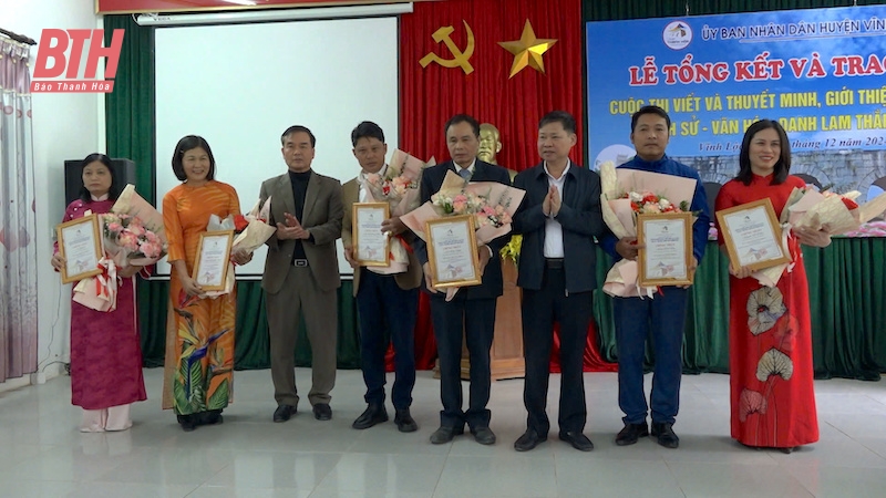 Trao giải Cuộc thi “Viết và Thuyết minh giới thiệu di tích lịch sử - văn hoá, danh lam thắng cảnh” huyện Vĩnh Lộc