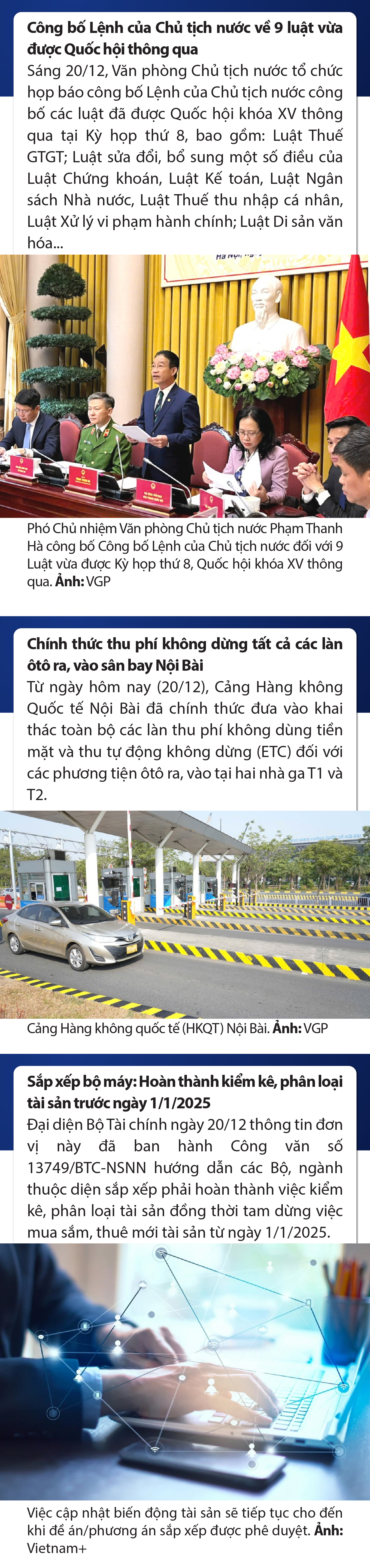 Sự kiện nổi bật trong nước, quốc tế ngày 20/12
