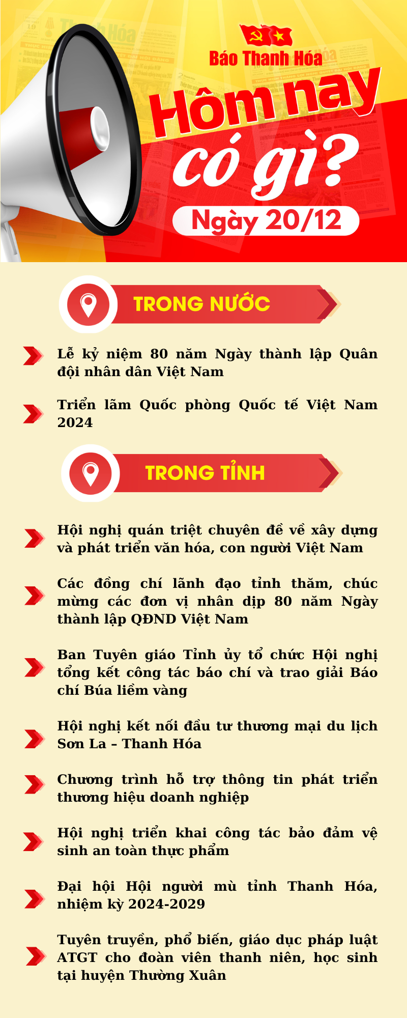 Hôm nay có gì? - Sự kiện nổi bật ngày 20/12/2024