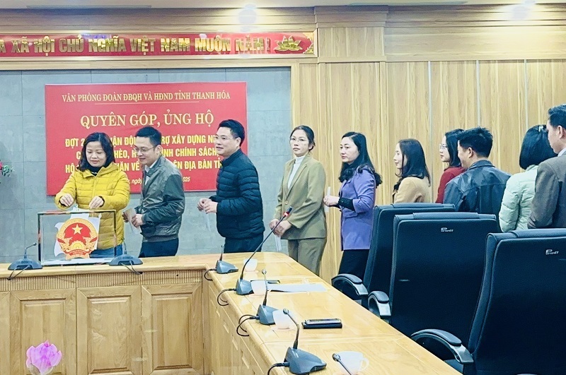 Văn phòng Đoàn ĐBQH và HĐND tỉnh quyên góp, ủng hộ xây dựng nhà ở cho dang nhap m88