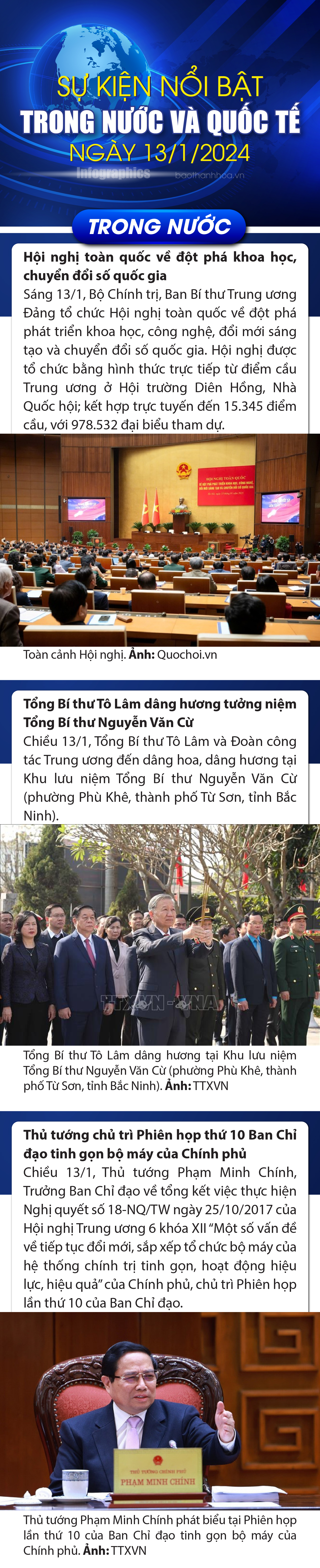 Sự kiện nổi bật trong nước, vao m88 tế ngày 13/1/2025