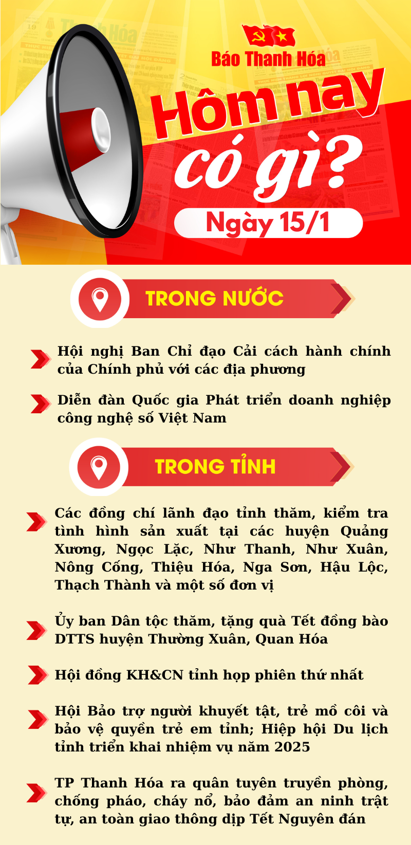 Hôm nay có gì? - Sự kiện nổi bật ngày 15/1/2025