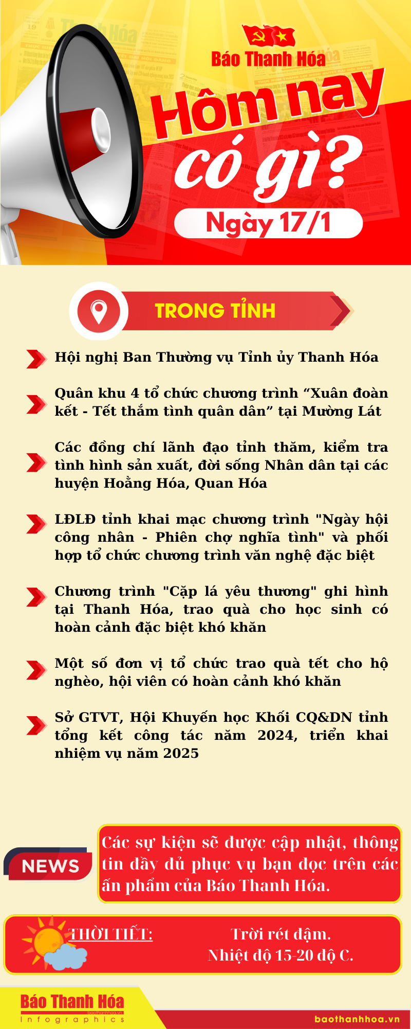 Hôm nay có gì? - Sự kiện nổi bật ngày 17/1/2025