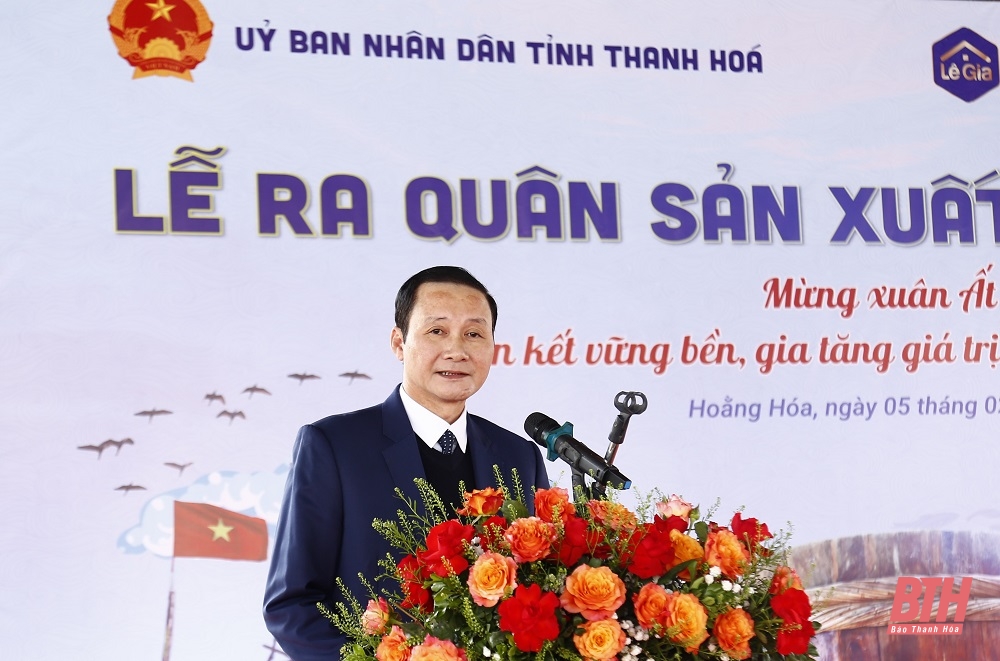 Chủ tịch UBND tỉnh Đỗ Minh Tuấn dự lễ ra quân sản xuất đầu năm tại m88 link mới nhất TNHH Thực phẩm và Thương mại dịch vụ Lê Gia