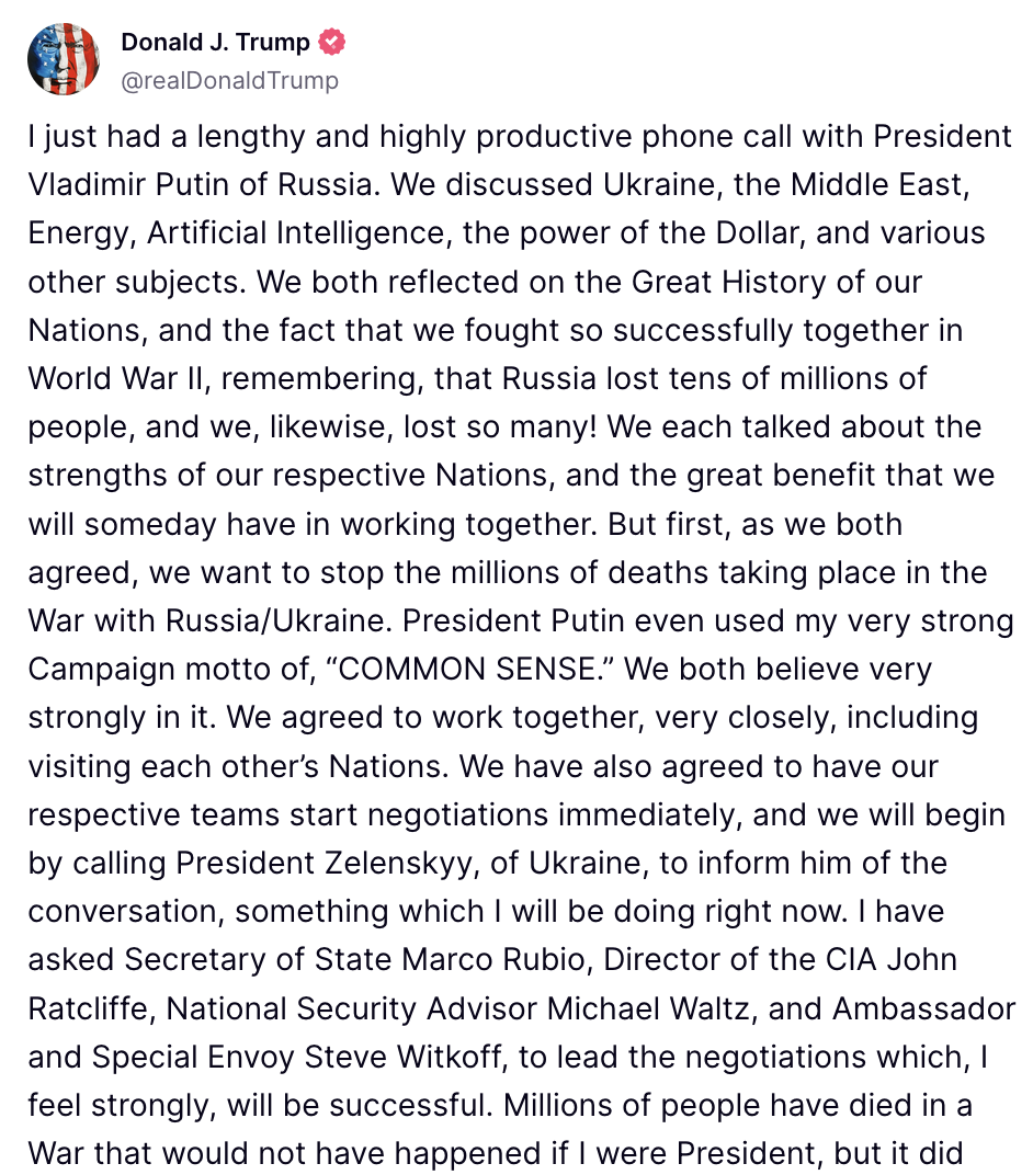 Tổng cá cược bóng đá m88 Trump: Mỹ - Nga nhất trí lập tức đàm phán kết thúc xung đột ở Ukraine