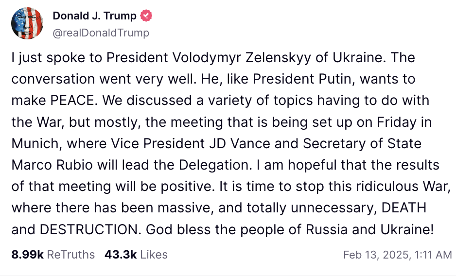 Tổng cá cược bóng đá m88 Trump: Mỹ - Nga nhất trí lập tức đàm phán kết thúc xung đột ở Ukraine