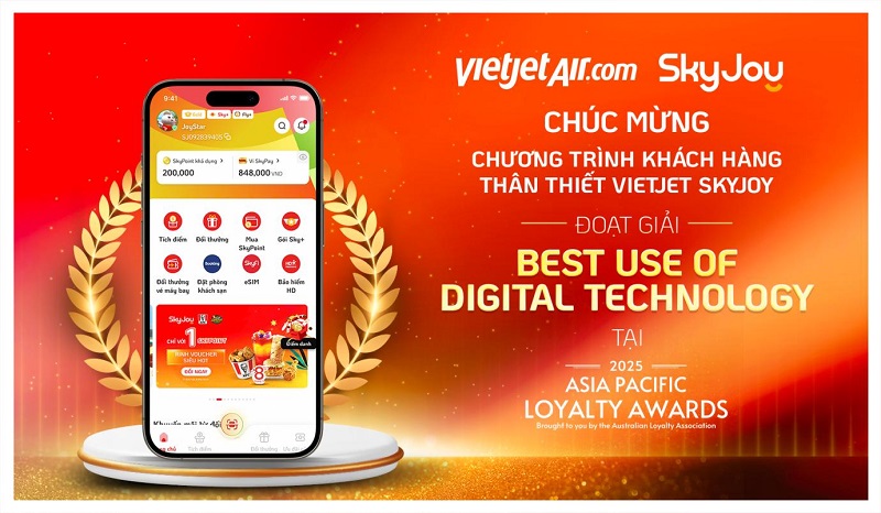 Vietjet thắng lớn tại Asia Pacific Loyalty Awards 2025 với Vietjet SkyJoy