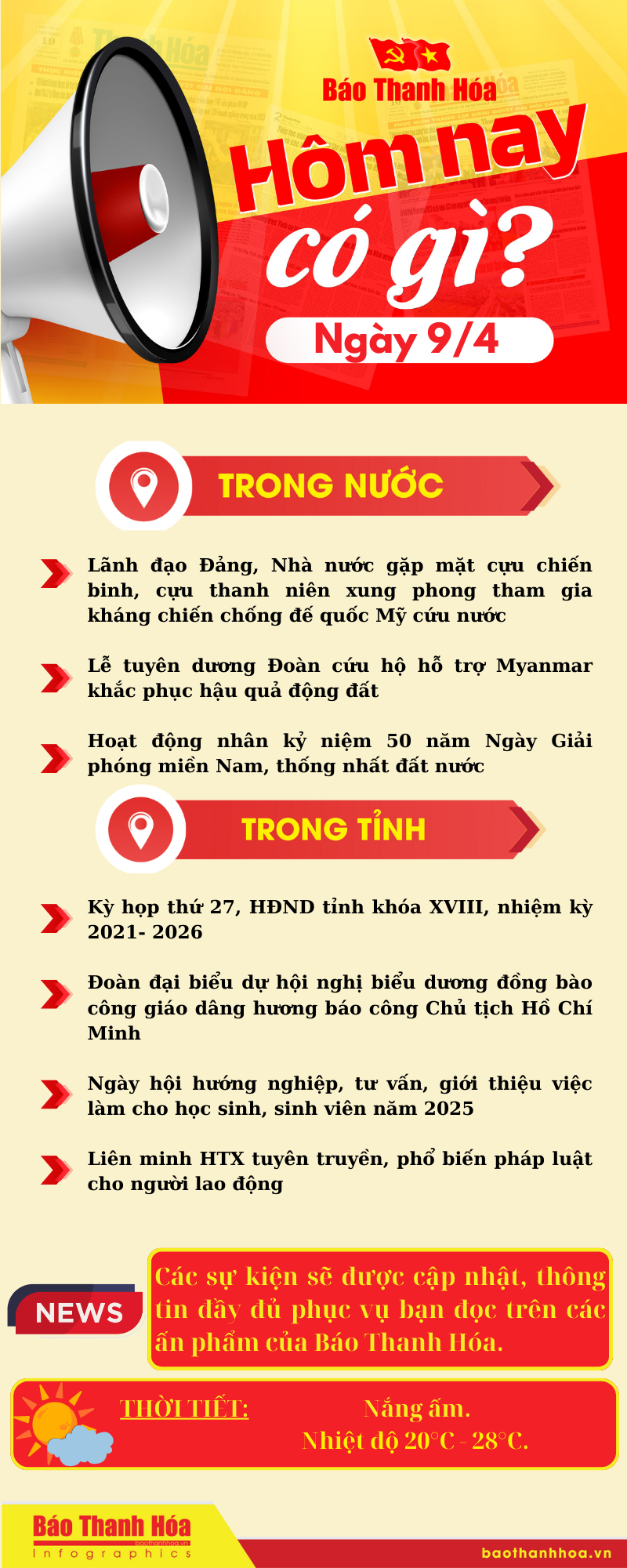 Hôm nay có gì? - Sự kiện nổi bật ngày 9/4/2025