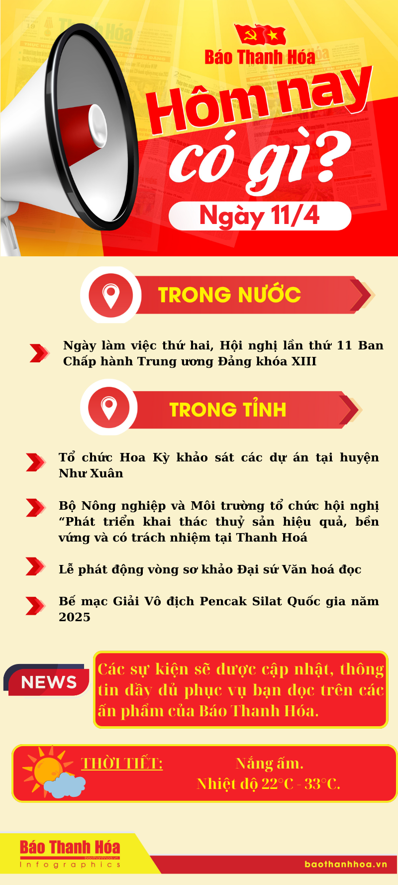 Hôm nay có gì? - Sự kiện nổi bật ngày 11/4/2025