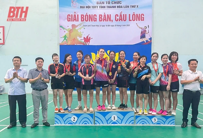 Giải bóng bàn, cầu lông - Đại hội TDTT tỉnh lần thứ X thành công tốt đẹp 