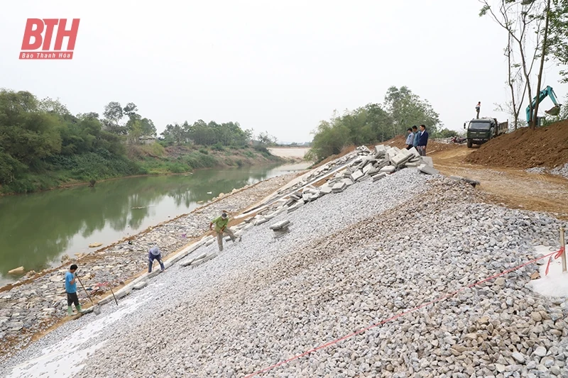 Thạch Thành đẩy nhanh tiến độ thi công dự án phòng chống, khắc phục sự cố thiên tai