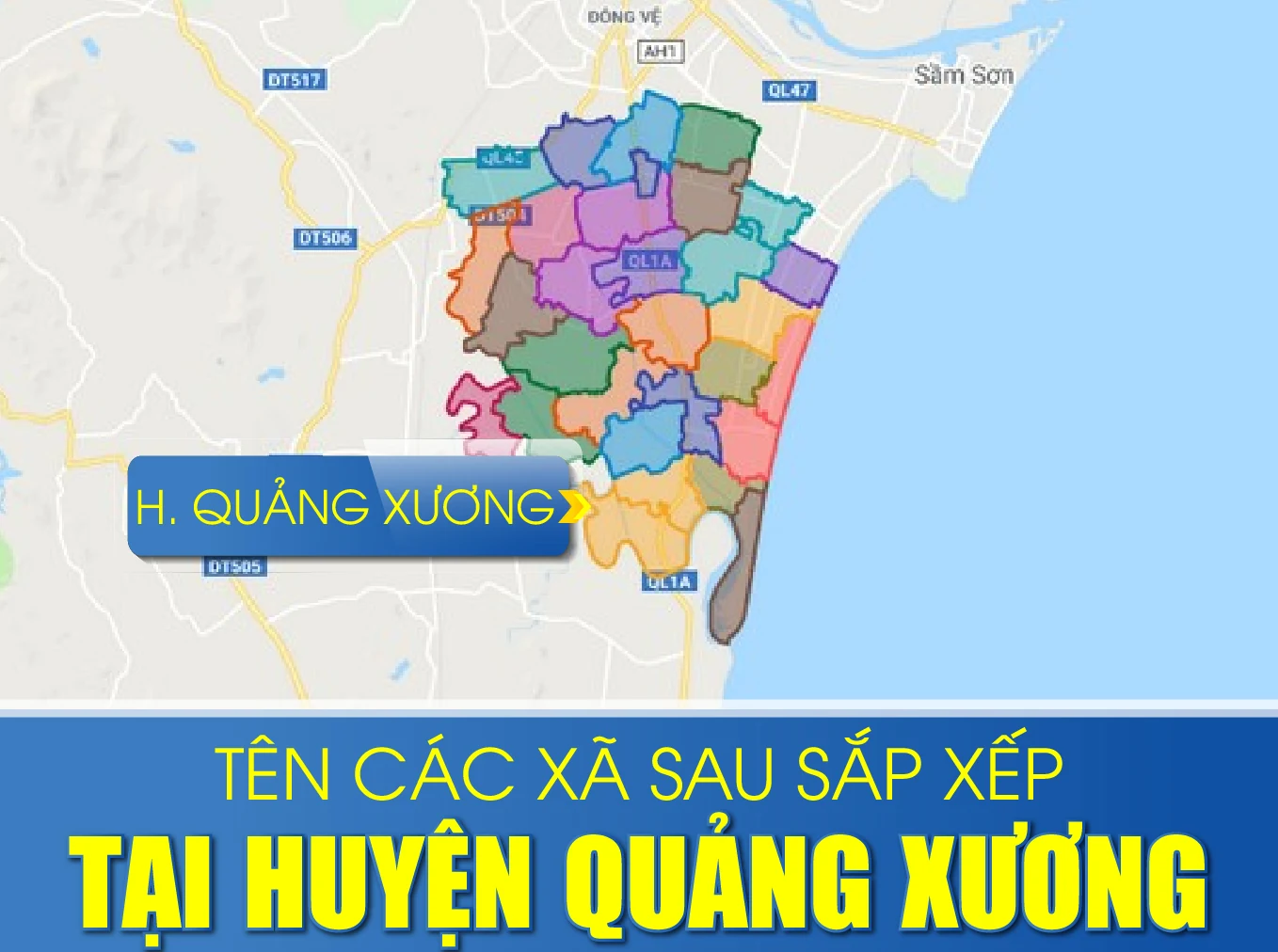 Tên các xã sau sắp xếp tại huyện Quảng Xương