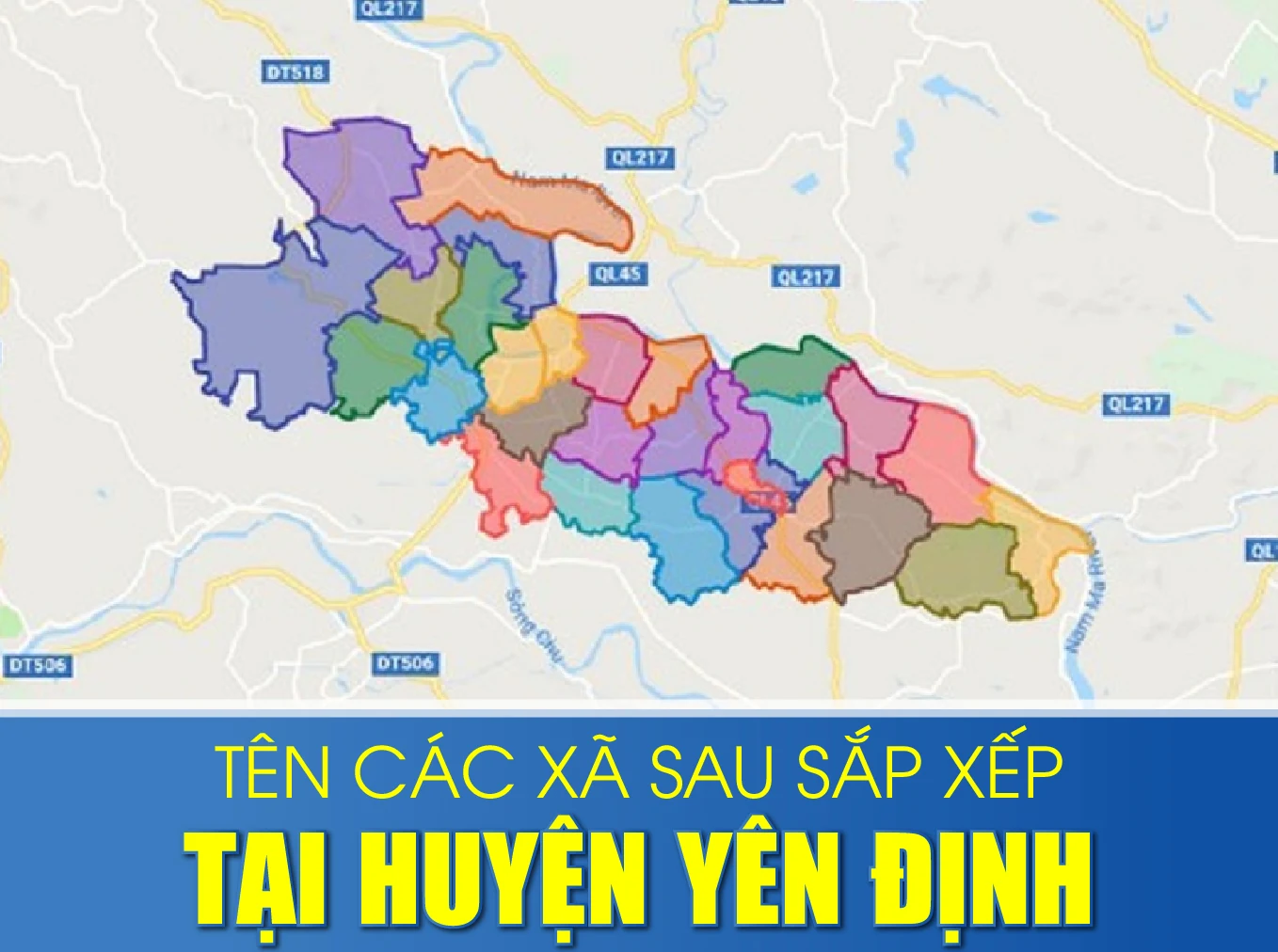 Tên các xã sau sắp xếp tại huyện Yên Định