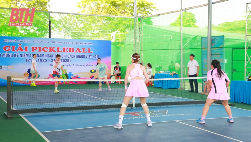 Gần 100 VĐV tranh tài tại Giải Pickleball chào mừng kỷ niệm 100 năm ngày Báo chí Cách mạng Việt Nam