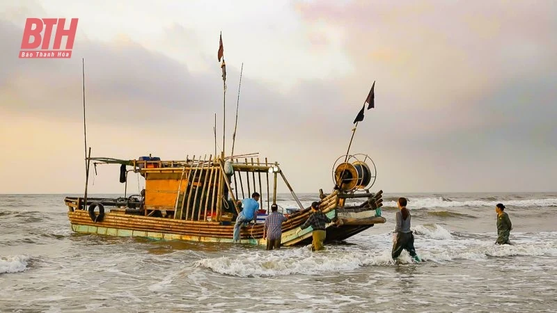 Bình minh ở làng chài ven biển xứ Thanh