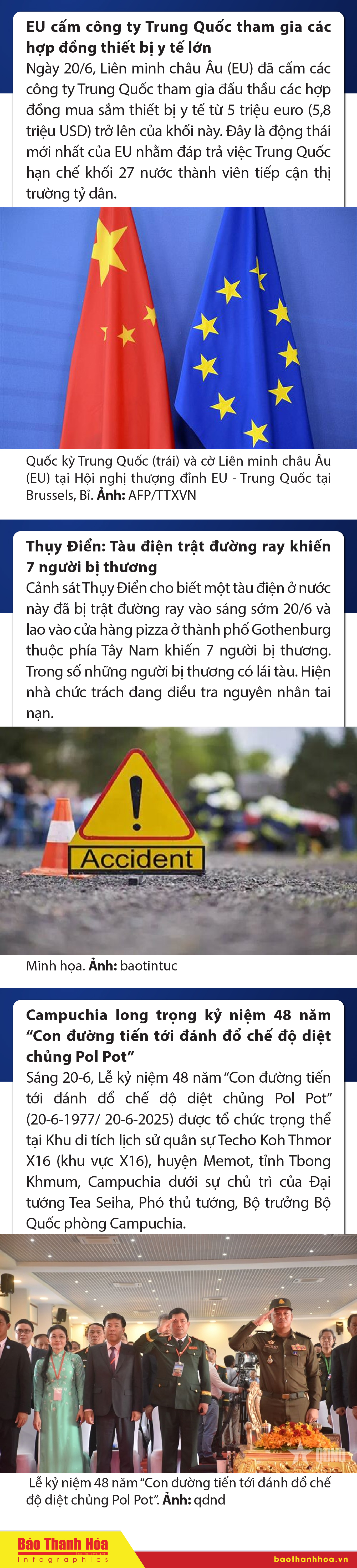 Sự kiện nổi bật trong nước, quốc tế ngày 20/6/2025