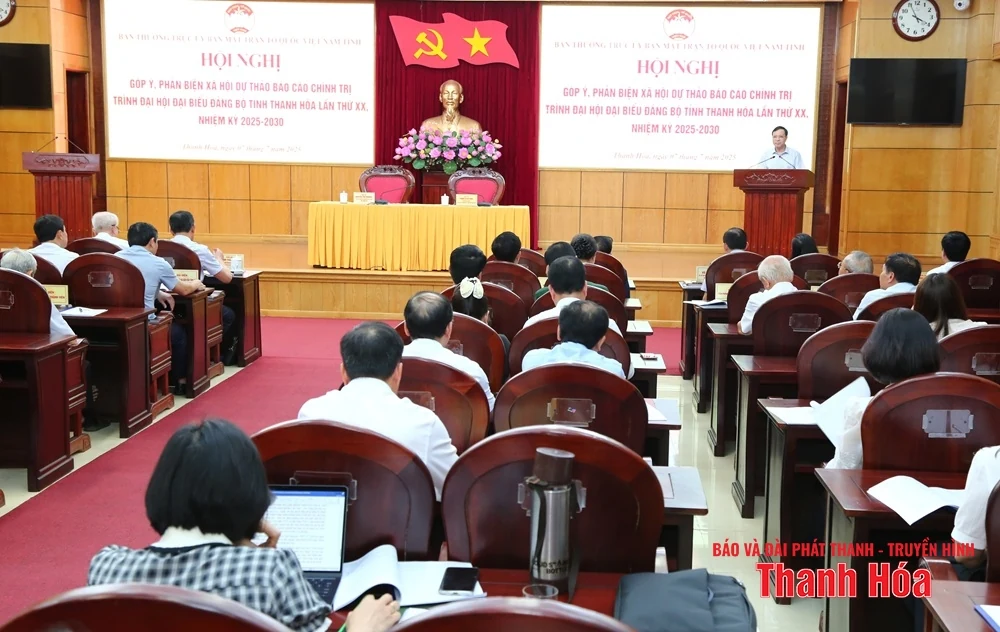 Góp ý, phản biện xã hội dự thảo Báo cáo chính trị trình Đại hội đại biểu Đảng bộ tỉnh Thanh Hóa lần thứ XX