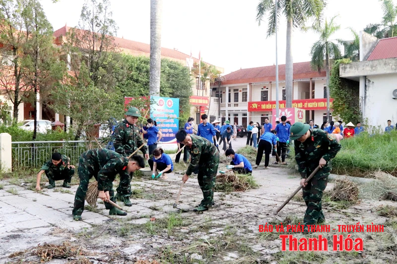 Ra quân vệ sinh môi trường khu vực Nhà bia tưởng niệm m88 the thao sĩ