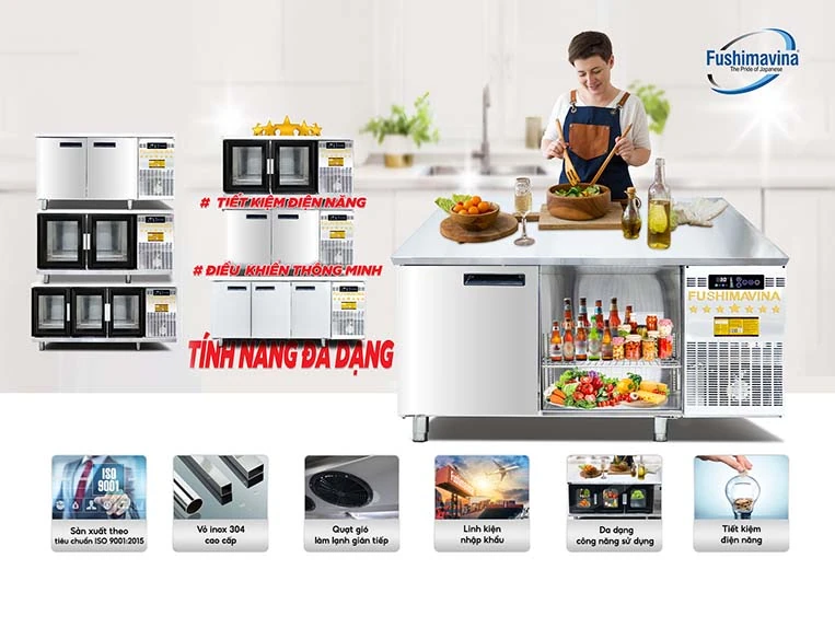 Fushimavina - Chuyên cung cấp bàn đông inox lạnh sâu, tiết kiệm điện năng