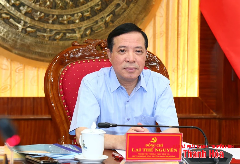 Phó Bí thư Thường trực Tỉnh ủy Lại Thế Nguyên chủ trì hội nghị cho ý kiến về công tác chuẩn bị Đại hội Đảng bộ 11 xã