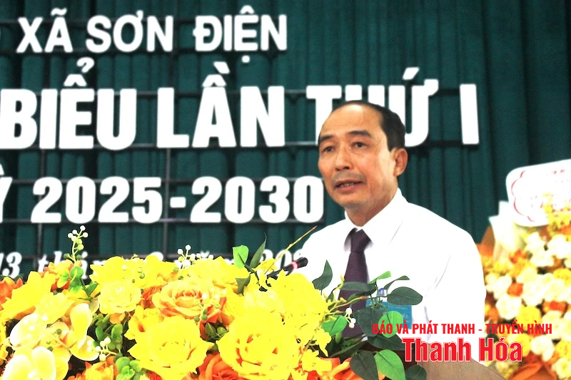 Phó Chủ tịch Thường trực HĐND tỉnh Lê Tiến Lam dự Đại hội đại biểu Đảng bộ xã Sơn Điện