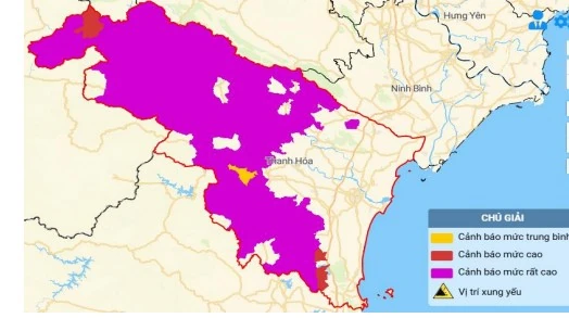77 xã có nguy cơ rất cao xảy ra lũ quét, sạt lở đất trong 6 giờ tới