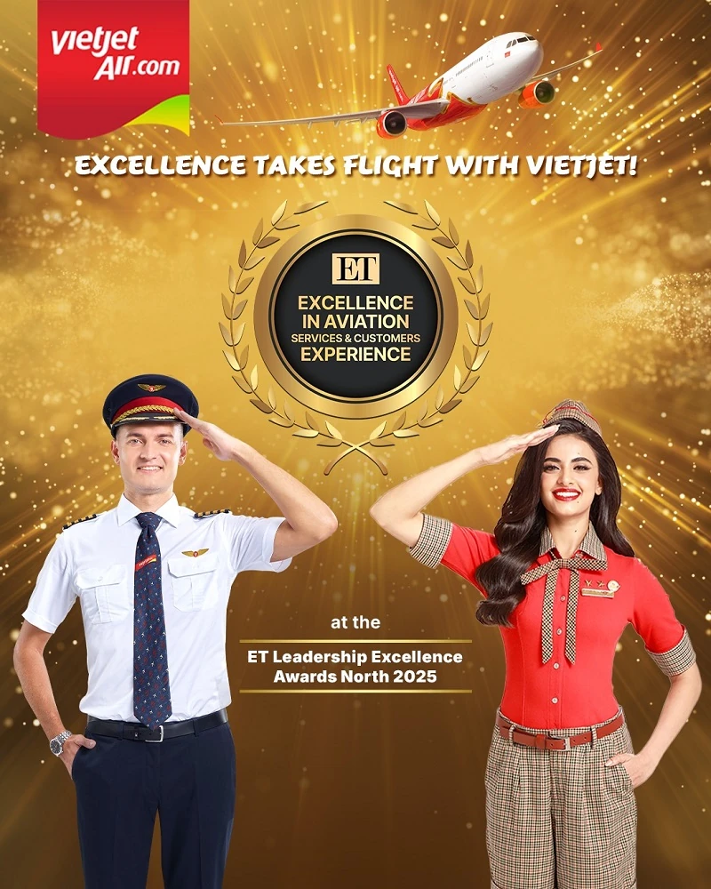 Vietjet – Hãng hàng không quốc tế duy nhất được vinh danh tại giải thưởng danh giá hàng đầu Ấn Độ