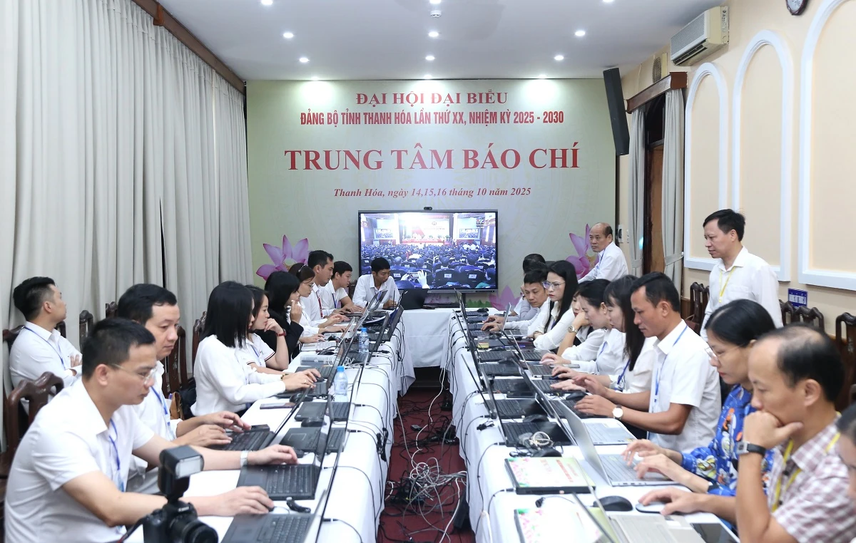 Hơn 60 cơ quan báo chí tác nghiệp tại Đại hội đại biểu Đảng bộ tỉnh Thanh Hóa lần thứ XX