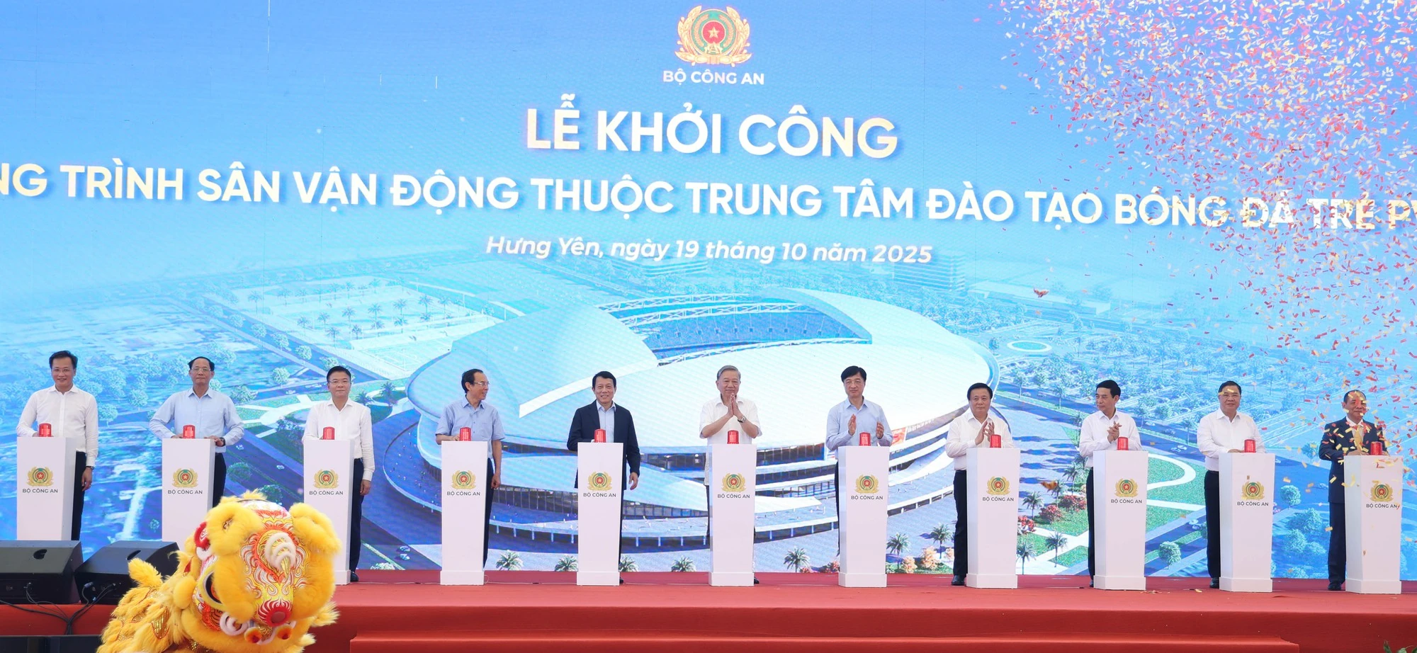 Tổng Bí thư Tô Lâm dự lễ khởi công xây dựng sân vận động hiện đại nhất Việt Nam