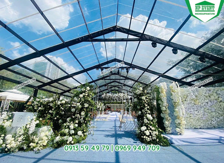 Giải pháp nhà bạt không gian cho tiệc cưới ngoài trời