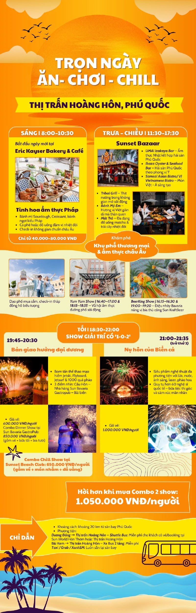 Gợi ý hành trình vui trọn vẹn tại Thị trấn Hoàng Hôn: Từ check-in ban ngày đến show đêm mãn nhãn