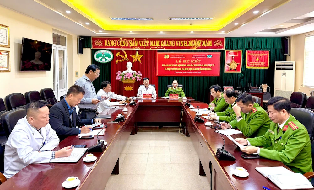 Ký kết ghi nhớ phối hợp đảm bảo an ninh, trật tự và trật tự công cộng tại Bệnh viện Đa khoa tỉnh Thanh Hóa
