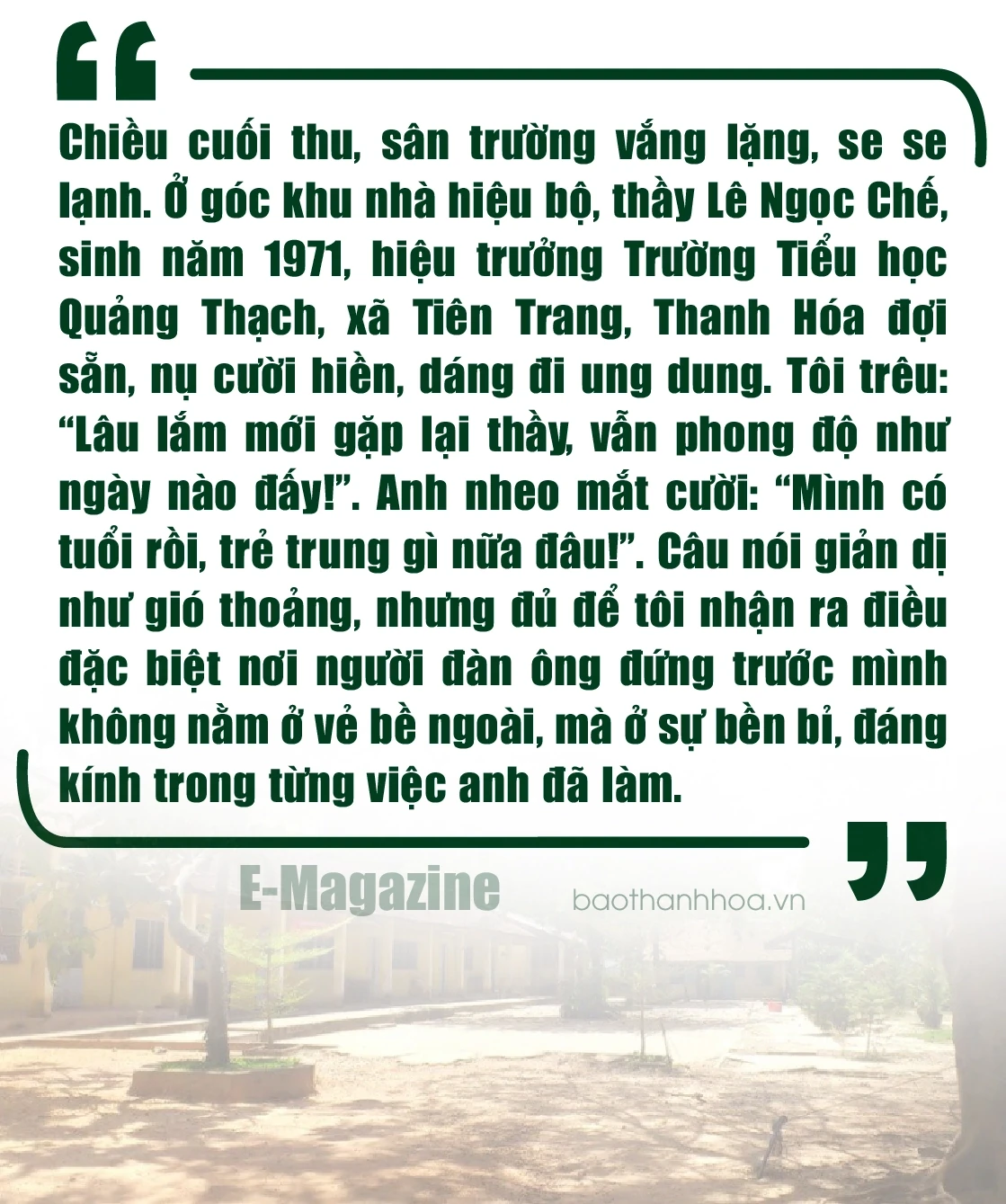 [E - Magazine] Người thầy của những điều đặc biệt