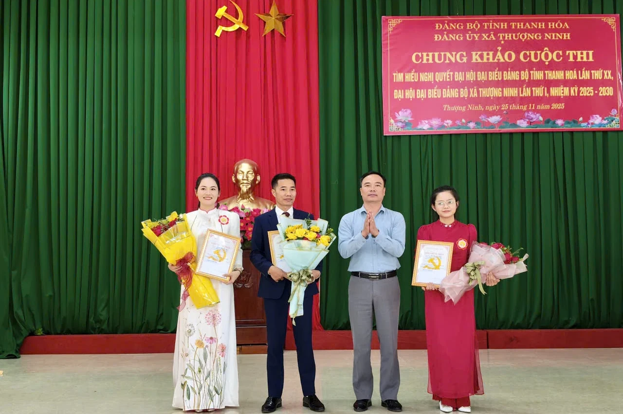 Thượng Ninh tổ chức chung khảo cuộc thi tìm hiểu Nghị quyết Đại hội Đảng bộ tỉnh lần thứ XX, Đại hội Đảng bộ xã lần thứ nhất