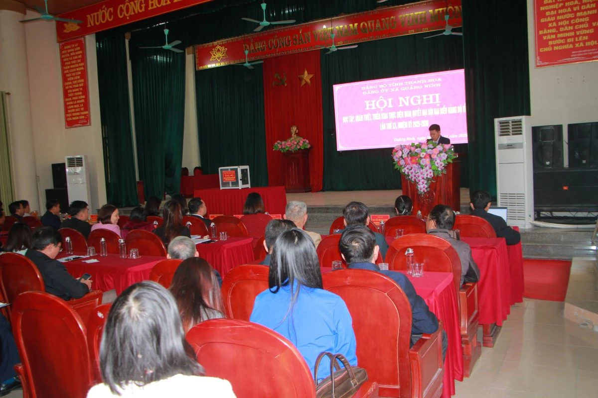 Xã Quảng Ninh triển khai học tập, quán triệt Nghị quyết Đại hội Đảng bộ tỉnh lần thứ XX