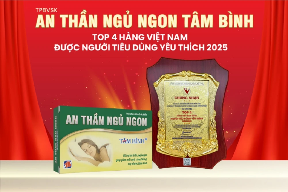 Viên khớp Tâm Bình, An thần ngủ ngon Tâm Bình đạt chứng nhận “ Hàng Việt Nam được người tiêu dùng yêu thích” năm 2025