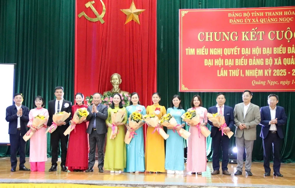 Chung kết Cuộc thi tìm hiểu Nghị quyết Đại hội Đảng bộ các cấp tại xã Quảng Ngọc