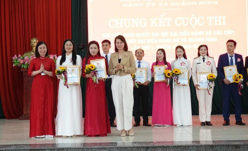 Chung kết cuộc thi tìm hiểu Nghị quyết Đại hội Đảng các cấp tại xã Quảng Ninh