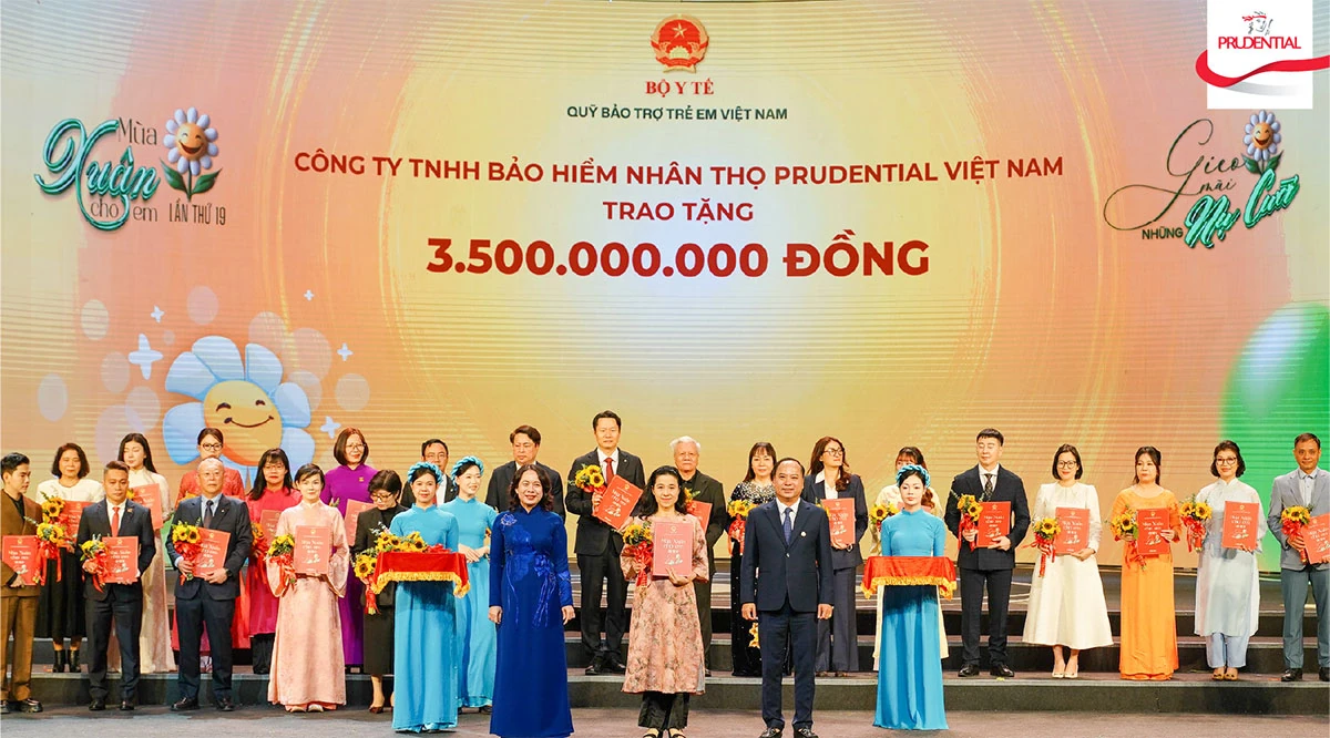 Prudential cam kết hỗ trợ các mầm non tương lai 3.5 tỷ đồng trong năm 2026 thông qua quỹ bảo trợ trẻ em Việt Nam