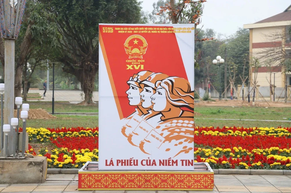 Phường Bỉm Sơn rộn ràng khí thế tuyên truyền, cổ động hướng về ngày bầu cử Quốc hội khóa XVI và HĐND các cấp 