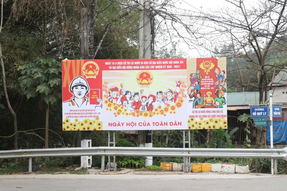 Phường Bỉm Sơn rộn ràng khí thế tuyên truyền, cổ động hướng về ngày bầu cử Quốc hội khóa XVI và HĐND các cấp 