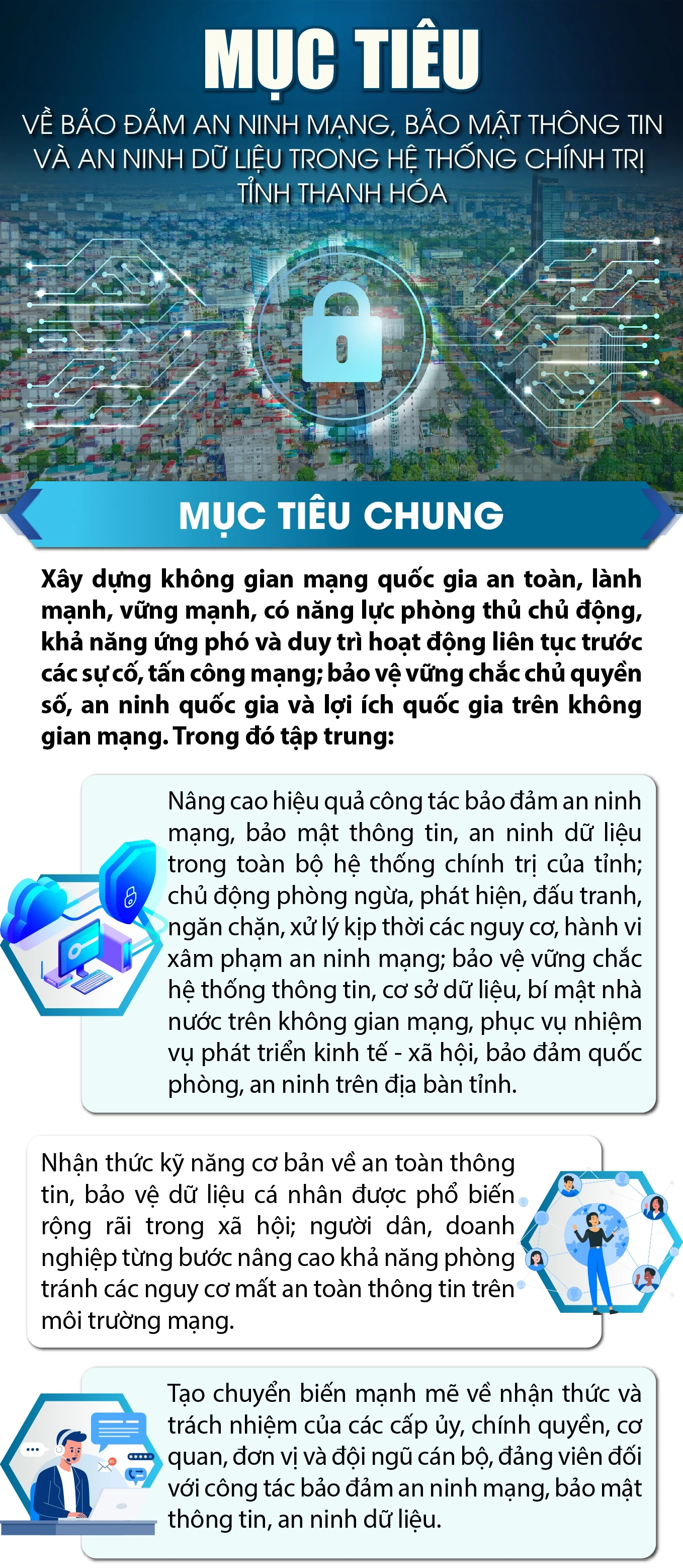 Mục tiêu về đảm bảo an ninh mạng, bảo mật thông tin và an ninh dữ liệu trong hệ thống chính trị tỉnh Thanh Hóa