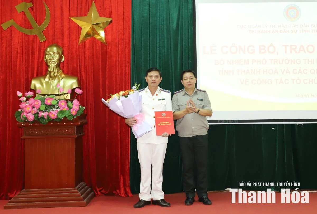 Thi hành án dân sự tỉnh Thanh Hóa công bố các quyết định về công tác cán bộ