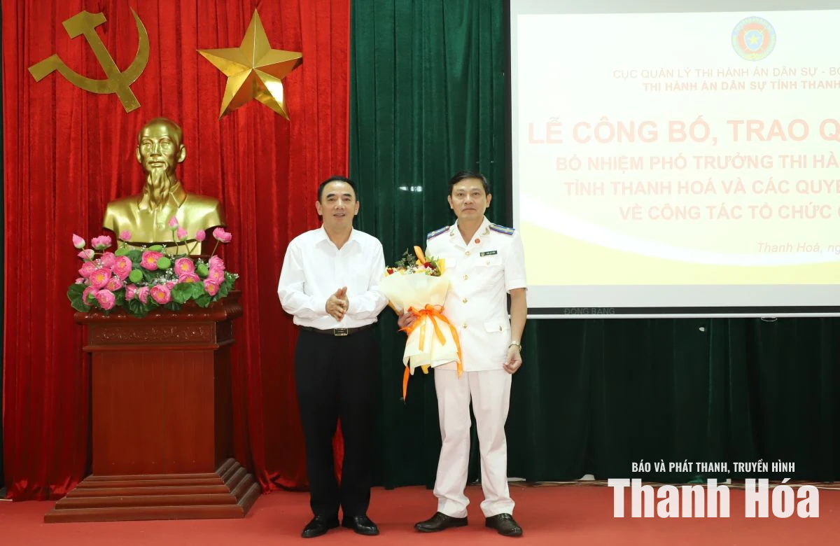 Thi hành án dân sự tỉnh Thanh Hóa công bố các quyết định về công tác cán bộ