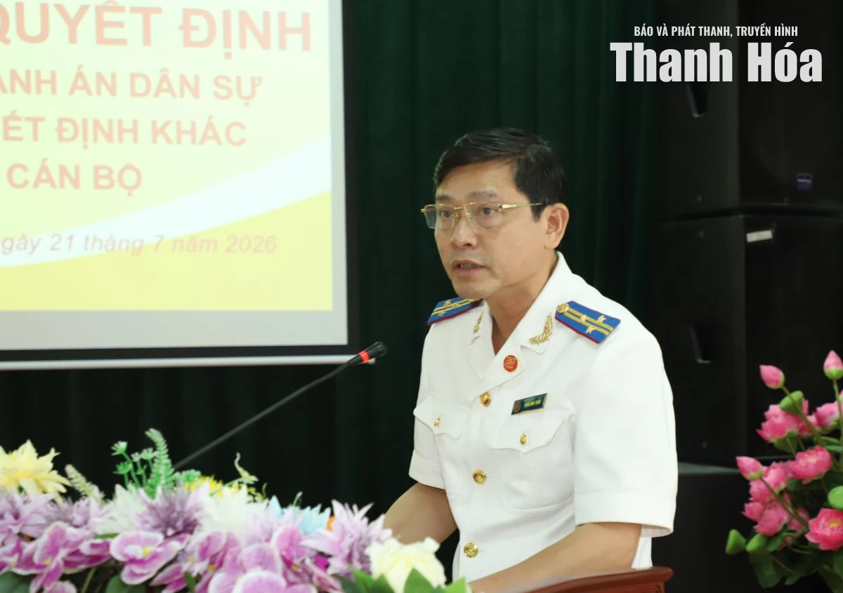 Thi hành án dân sự tỉnh Thanh Hóa công bố các quyết định về công tác cán bộ