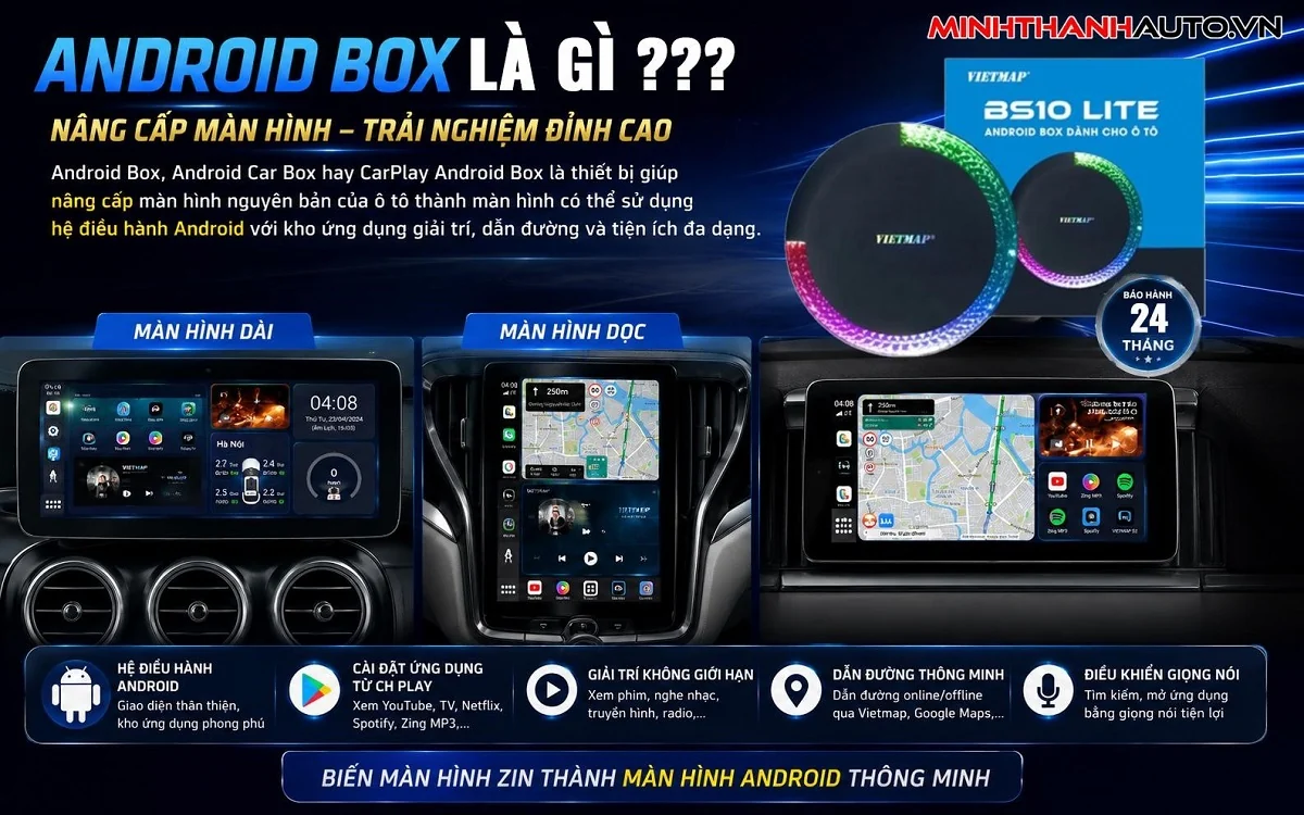 Android Box ô tô là gì? Giải mã cùng Minh Thành Auto màn nguyên bản theo xe có nên thay không?